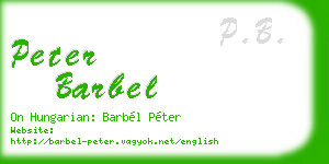 peter barbel business card