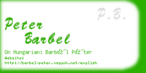 peter barbel business card